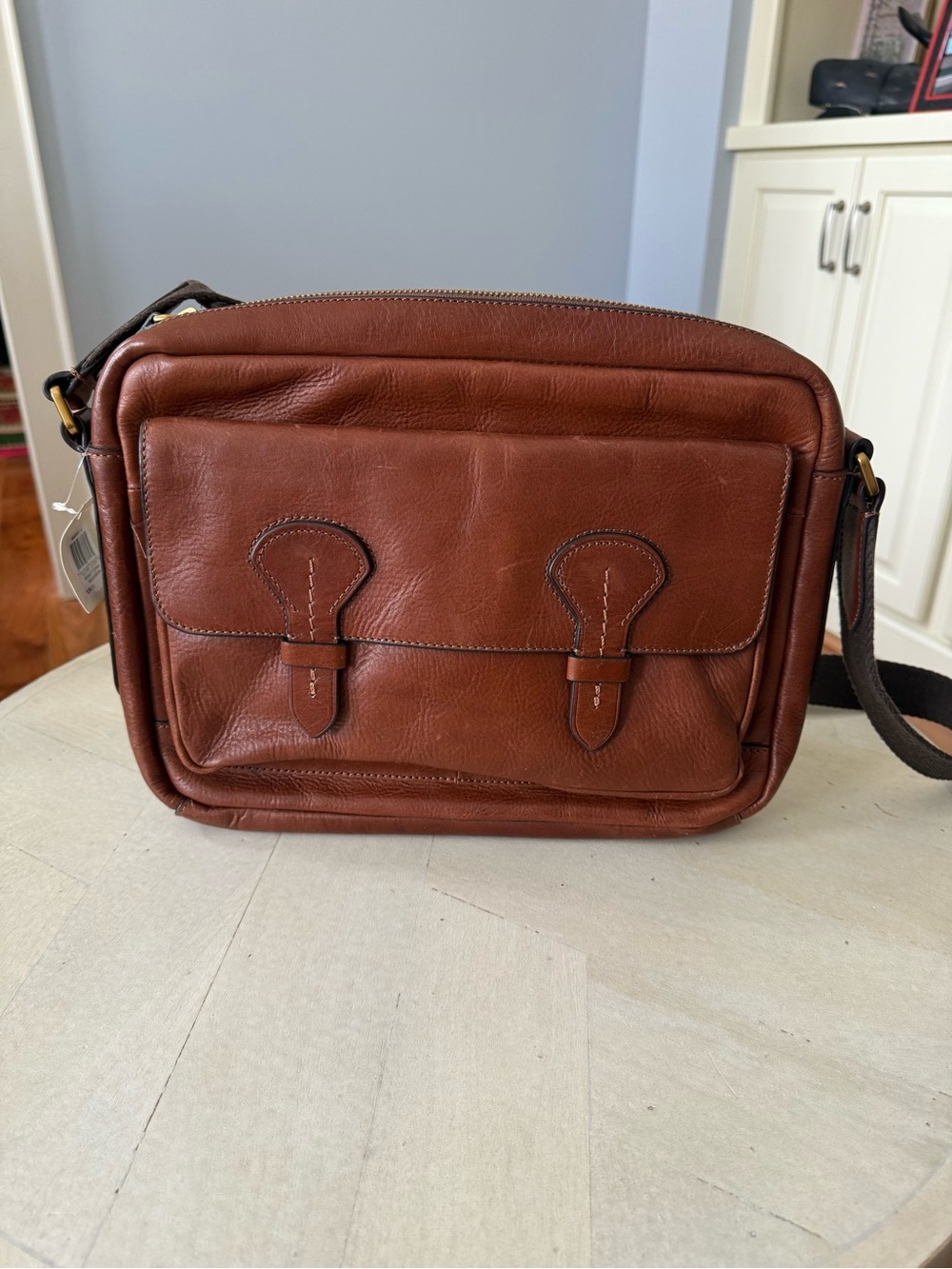 NWT Fossil Bennett Leather Courier Bag 🤎🤎🤎